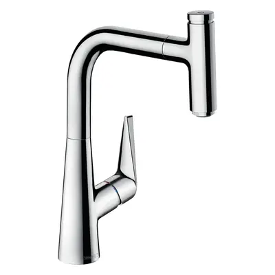 hansgrohe M5115-H220 Kitchen Tap 220, Pull-Out Spout, Hose Box, 110?/150? Swivel Range, chrome