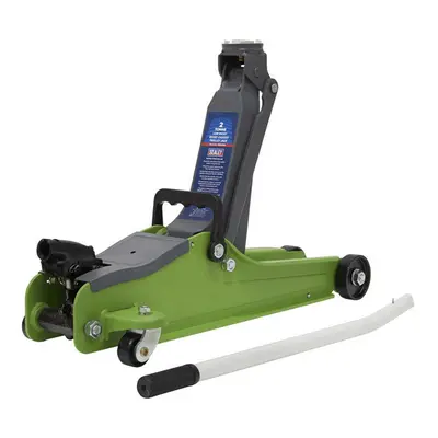 Sealey 1020LEHV Trolley Jack 2tonne Low Entry Short Chassis - Hi-Vis Green