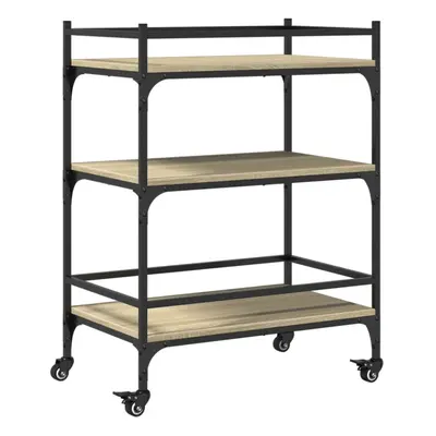 vidaXL Kitchen Trolley Rolling Cart Storage Cart Sonoma Oak Engineered Wood