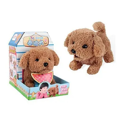 (Q012) Cute Electronic Plush Stuffed Walking Tail Shaking Barking Pet Dog Toy for Kids Developme