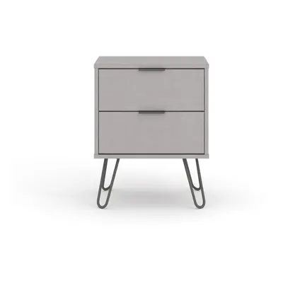 Grey Bedside Lamp Table Cabinet Drawer Bedroom Living Room Storage Unit