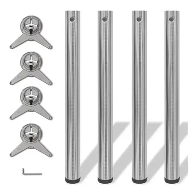 vidaXL 4x Table Legs Brushed Nickel 710mm Height Adjustable Feet Replacement