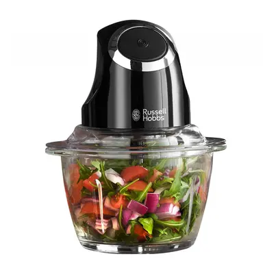 Russell Hobbs Desire Electric Fruit & Vegetable Mini Chopper, 1L glass bowl with 500ml food capa