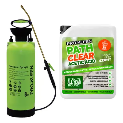 (8L) 5L Path Clear 30% Acetic Acid & Pump Sprayer