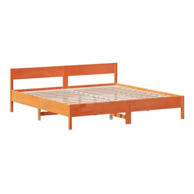 (brown, x cm) vidaXL Bed Frame with Headboard Bed Base Wax Brown 90x200 cm Solid Wood Pine