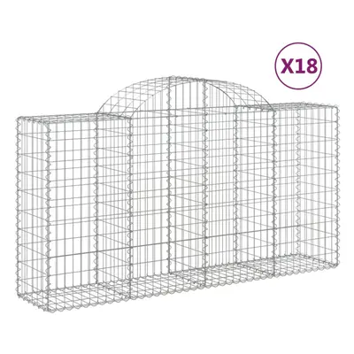 (200 x x 100/120 cm/18 pcs) vidaXL Arched Gabion Basket Stone Basket Gabion Retaining Wall Galva