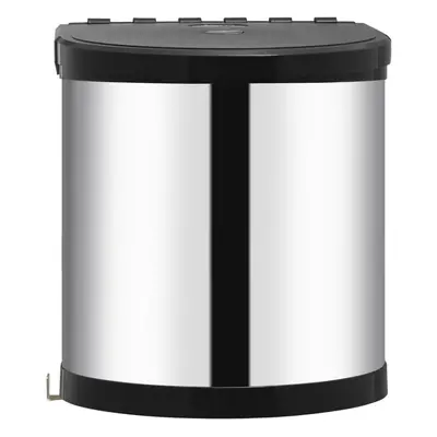 vidaXL Kitchen Built-in Dust Bin Stainless Steel 12L Cupboard bin Trash Can