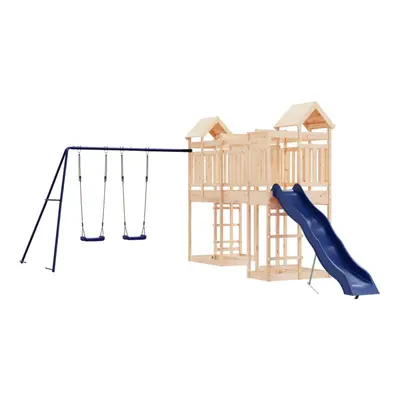 (solid pinewood) vidaXL Outdoor Playset Playhouse Play Tower Playground Set Solid Wood Douglas