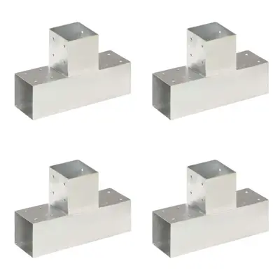 vidaXL Post Connectors pcs T Shape Galvanised Metal 91x91 mm