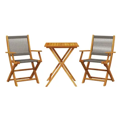 vidaXL Bistro Set Piece Outdoor Bar Set Grey Polypropylene and Solid Wood