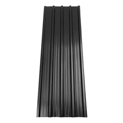 129cm x 45cm W Steel Corrugated Panels Roofing Sheet Charcoal Black, Set of