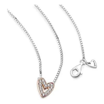 Pandora Sparkling Freehand Heart Necklace 380089C01