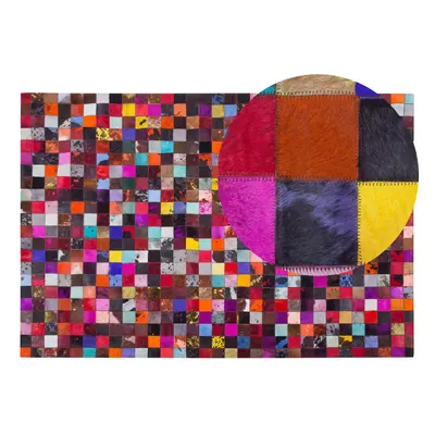 Cowhide Area Rug x cm Multicolour ENNE