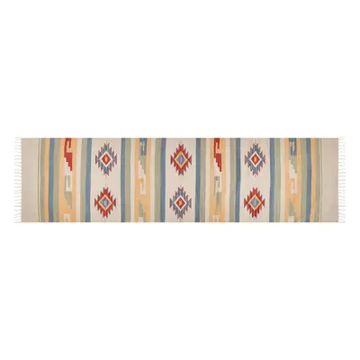 Cotton Kilim Runner Rug x cm Multicolour APARAN