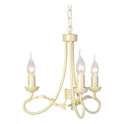 3 Bulb Chandelier Hanging Pendant LIght Ivory Gold LED E14 60W Bulb