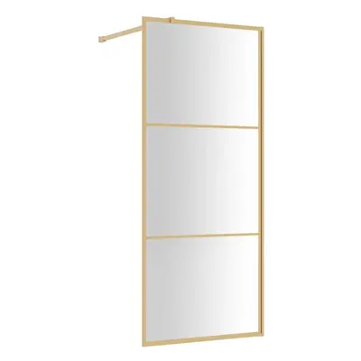 vidaXL Walk-in Shower Wall Bath Screen Shower Screen with Clear ESG Glass Gold