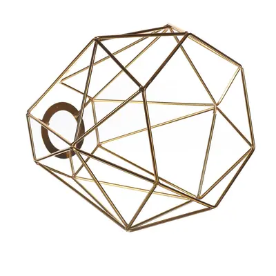 (Electrophoretic gold) Geometric Wire Ceiling Pendant Light /Lampshade Metal Cage Kitchen Dining