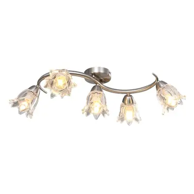 Ceiling Lamp with Transparent Glass Shades for E14 Bulbs Tulip