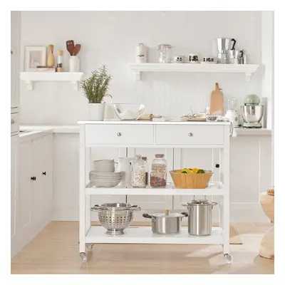 SoBuyÂ® FKW47-W, Kitchen Storage Trolley Serving Trolley Kitchen Shelf