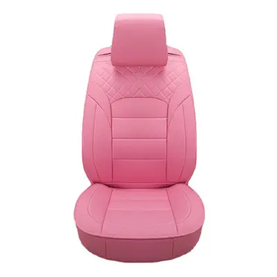 (Pink Standard Edition) Luxury PU Leather Car Seat Cover Universal 5-Seat Full Set Seat Cover