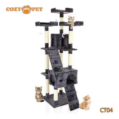 Cat Tree By Cozy Pet Sisal Scratching Post Kitten Cat Trees CT04-Dark Grey