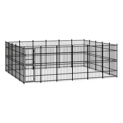 vidaXL Outdoor Dog Kennel Steel Outdoor Puppy Enclosure Dog Pet Supply Cage