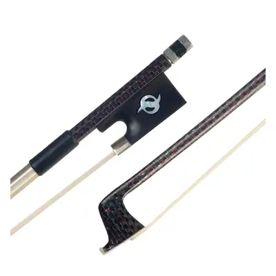 Master 4/4 Violin/Fiddle Bow Red Silk Braided Carbon Fiber Bow Round Stick Silver Wire Winding S