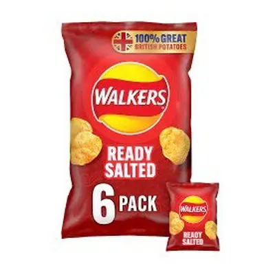 Walkers Ready Salted Multipack Crisps 6x25g (Pack of 18)