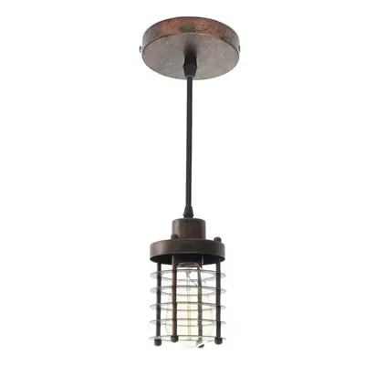 (Rust-Color[1 Head(Round)]) Modern Iron Pendant Light Ceiling Lamp Chandelier Bedroom Home Fixtu