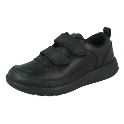 (Black, UK Infant) Boys Clarks Hook & Loop School Shoes Scape Flare T