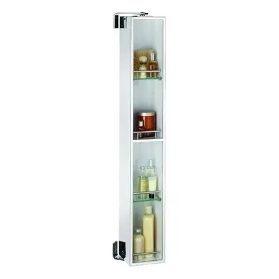 Croydex mm Ottawa Stainless Steel Spinning Cabinet with Mirror and Shelves