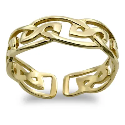 Jewelco London Ladies Solid 9ct Yellow Gold Celtic Filigree Band Toe Ring - JTR007