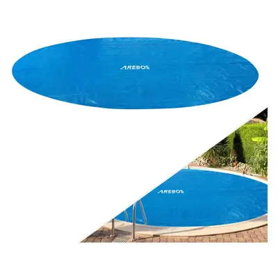 AREBOS Pool Solar Foil/Cover Solar Cover round Ã4.57m blue cover thickness 120Âµm solar roll cu