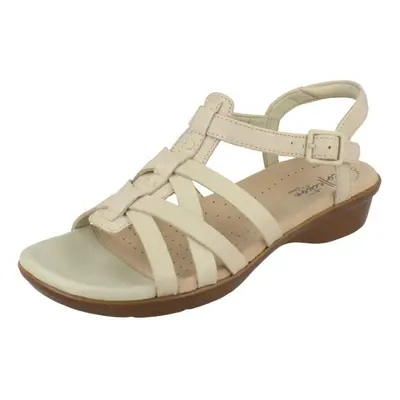 (UK 7, Ivory) Ladies Clarks Strappy Sandals Loomis Katey - D Fit