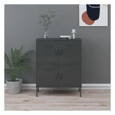 vidaXL Storage Cabinet Anthracite Steel House Sideboard Cupboard Bookcase