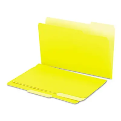 Universal Recycled Interior File Folders- 1/3 Cut- Top Tab- Legal- Yellow- 100/Box