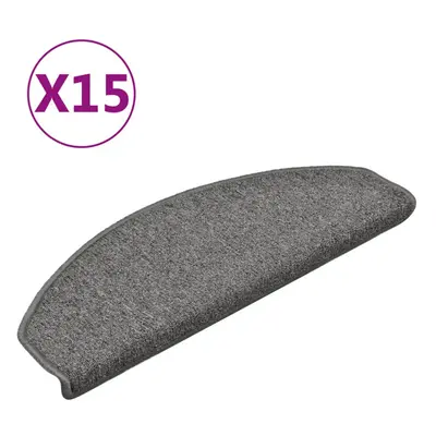 vidaXL 15x Carpet Stair Treads Dark Grey Stair Step Rug Protection Home Decor