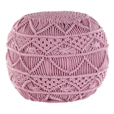 Cotton Pouffe Pink KAYSERI