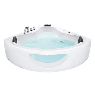 Whirlpool Corner Bath with LED x mm White TOCOA