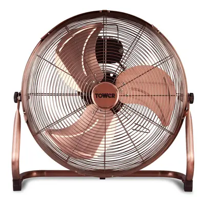 Tower T662000C Metal High-Speed Velocity Floor Fan with Adjustable Tilt, 18â, 100W, Copper