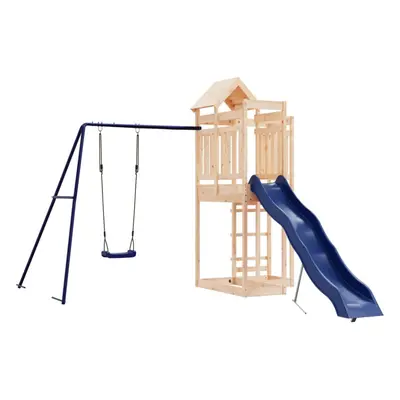 (solid pinewood) vidaXL Outdoor Playset Playhouse Play Tower Garden Playground Set Solid Wood