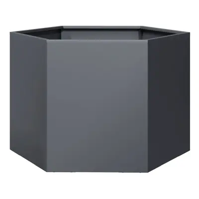 vidaXL Garden Planter Outdoor Flower Pot Planter Pot Anthracite Hexagon Steel