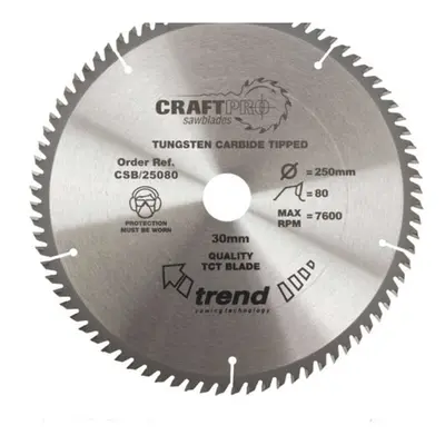 Trend CSB/25080 TCT saw blade 250mm x teeth x 30mm