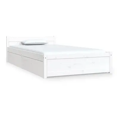 (white, x cm) vidaXL Bed Frame with Drawers Bedroom Bedstead Bed Base Multi Colours/Sizes