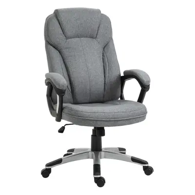 Vinsetto Linen Executive Office Chair Height Adjustable Swivel Chair, Grey