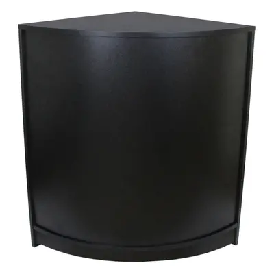 Black Wood Cash Desk / Curved Corner Shop Store Till Desk Cabinet Shelves - CM60