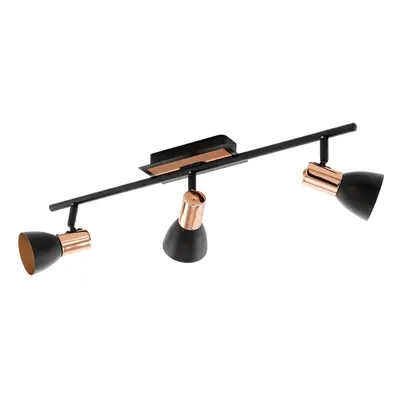 Flush Ceiling Light Colour Black Copper Shade Bulb GU10 3x3.3W Included