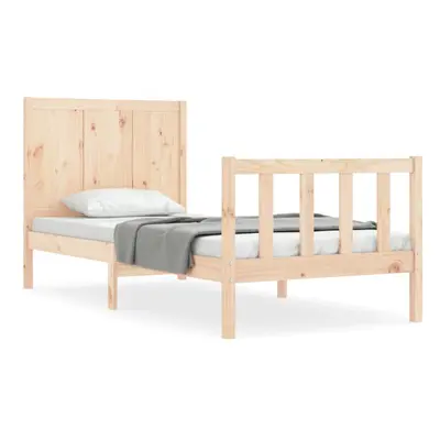 (natural, x cm) vidaXL Bed Frame Platform Bed with Headboard White Super King Size Solid Wood