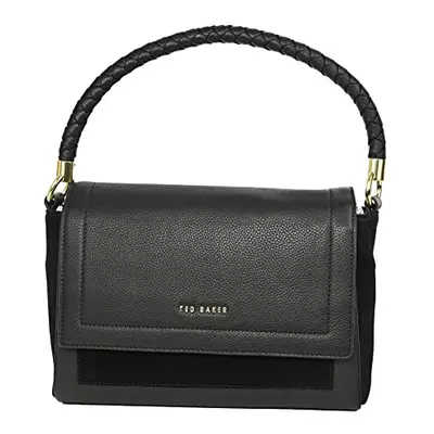 Ted Baker Pinola Leather Plaited Handle shoulder bag in Black