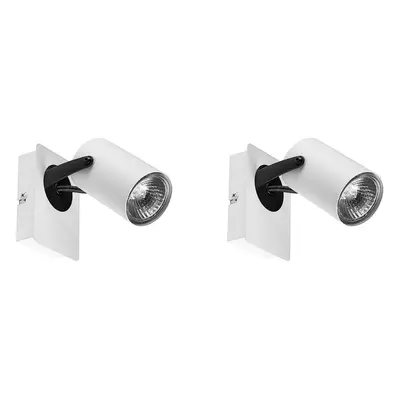 Set of Metal Spotlight Lamps White KLIP